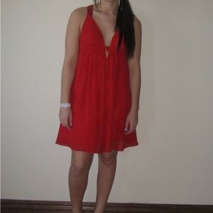 Niteline Red Chiffon Cocktail Dress. Size 6